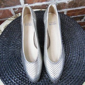 Stewert Wietzman Perforated Gold Leather Heels